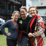 Caroline, Kaitlin, and United Church Moderator Mardi Tindal at the Interfaith Rally