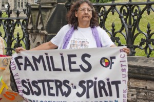 2011-06-20KairosRally (21 of 35) Bridget Tolley of Families of Sisters in Spirit marches on Parliament Hill.