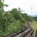 Oil pipeline running through the rainforest in the Lago Agrio district of Ecuador. Photo: KAIROS/Sara Stratton