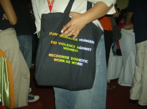 Bag at conference: recognise migrant work as work. 
