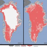 NASA observed rapid thawing on the surface of the Greenland ice sheet in July 2012.