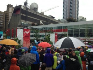  A sea of umbrellas, carried by 70,000 people of all backgrounds.