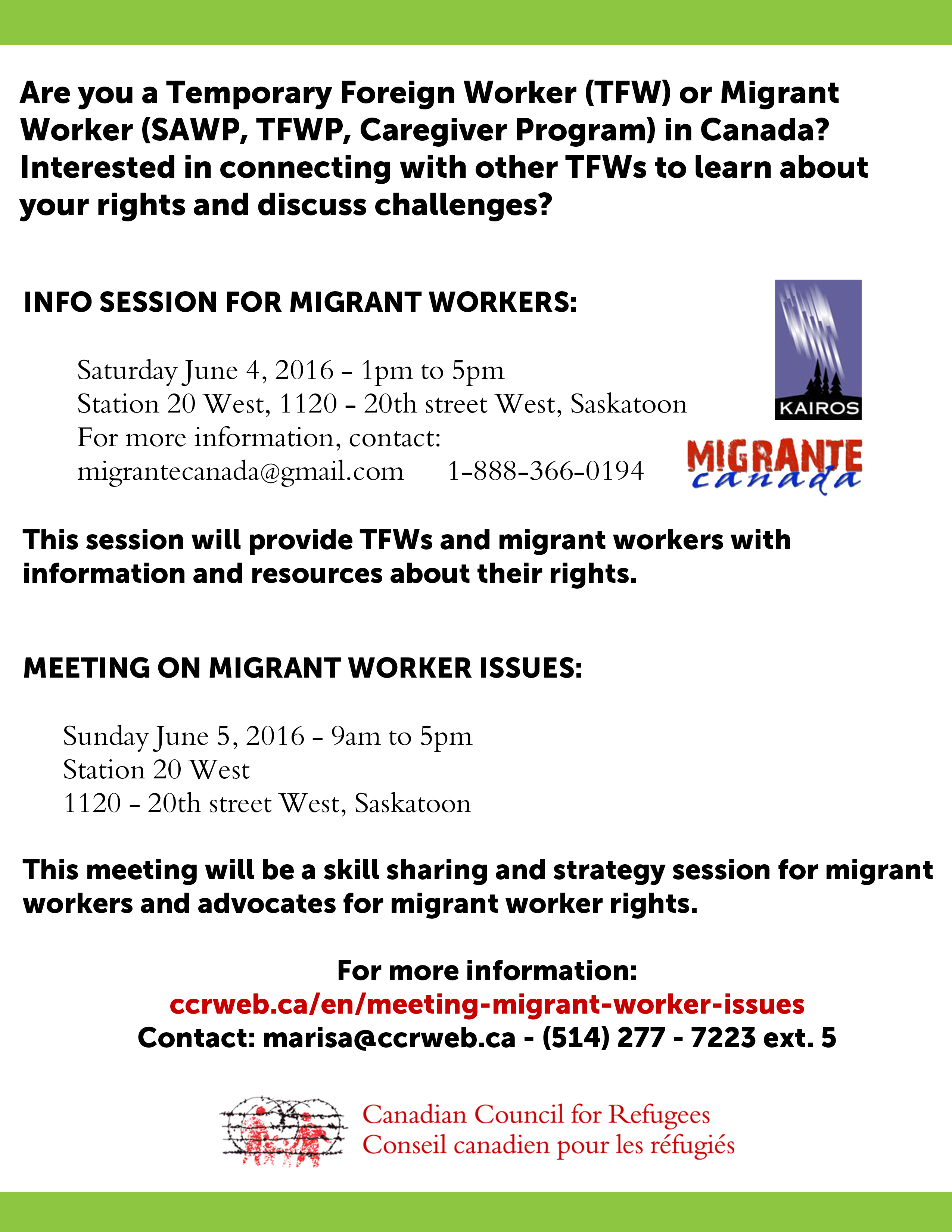 Migrant Workers Info Session Poster