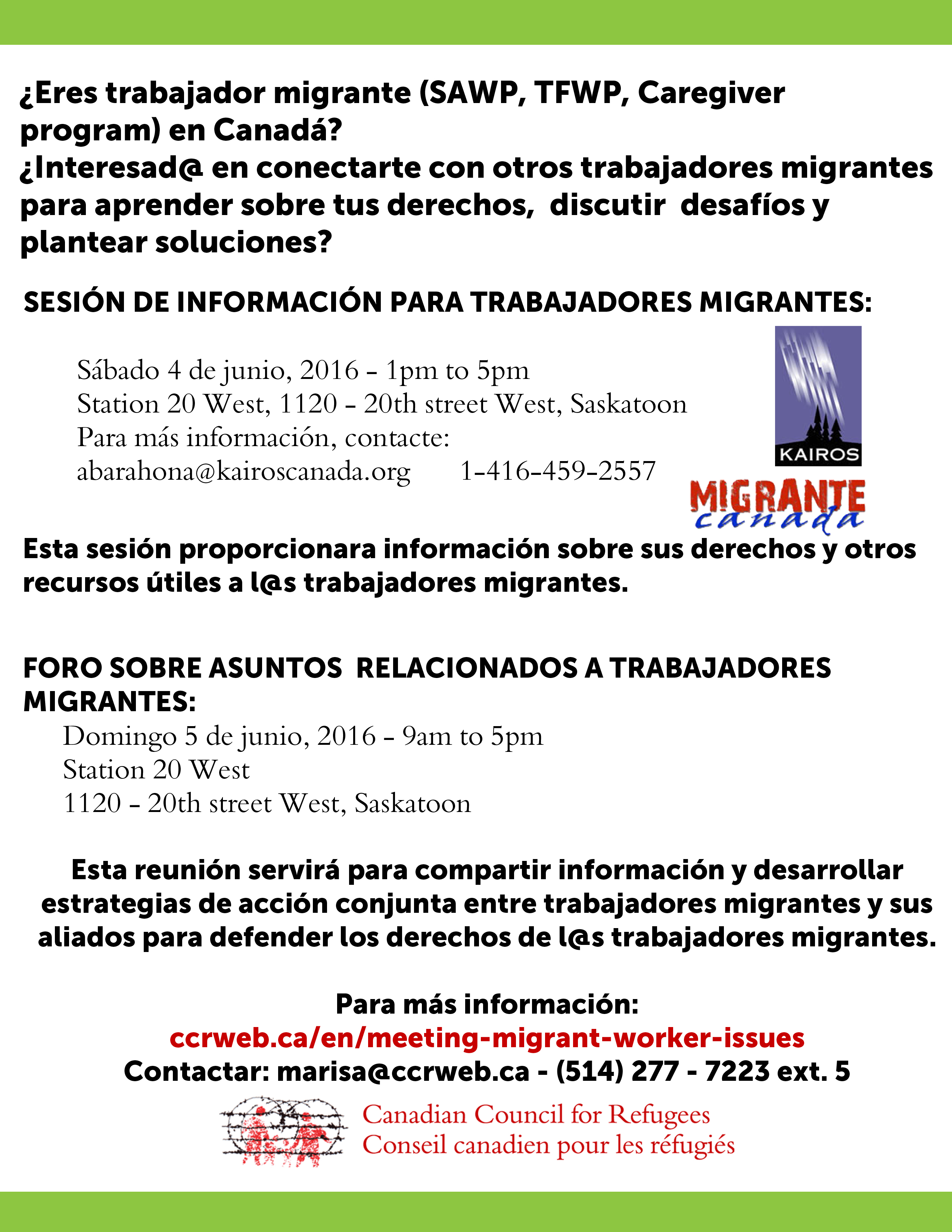 Spanish Migrant Workers Info Session Poster