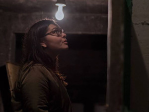 Danielle Black in the boiler room of the Old Sun Residential School in Siksika.