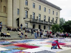 About 200 people took part in the Blanket Exercise at the Manitoba Legislative Building in early June.