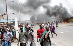 Street protests in Kinshasa in September 2016.