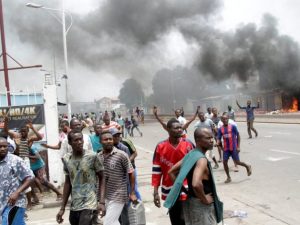 Street protests in Kinshasa in September 2016.
