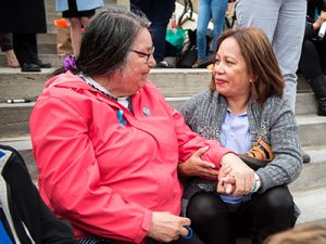 Alma and Connie at Kitchi Blanket Exercise in 2017