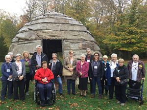 Outside the Iroquoian long-house at the Museum of Ontario Archaeology on October 14