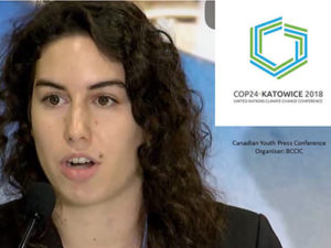 Jessica Steeles at COP24 Youth Press Conference