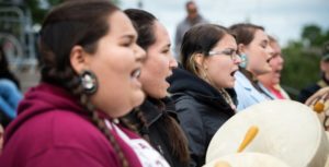 Indigenous Women Drumming