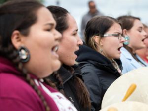 Indigenous Women Drumming