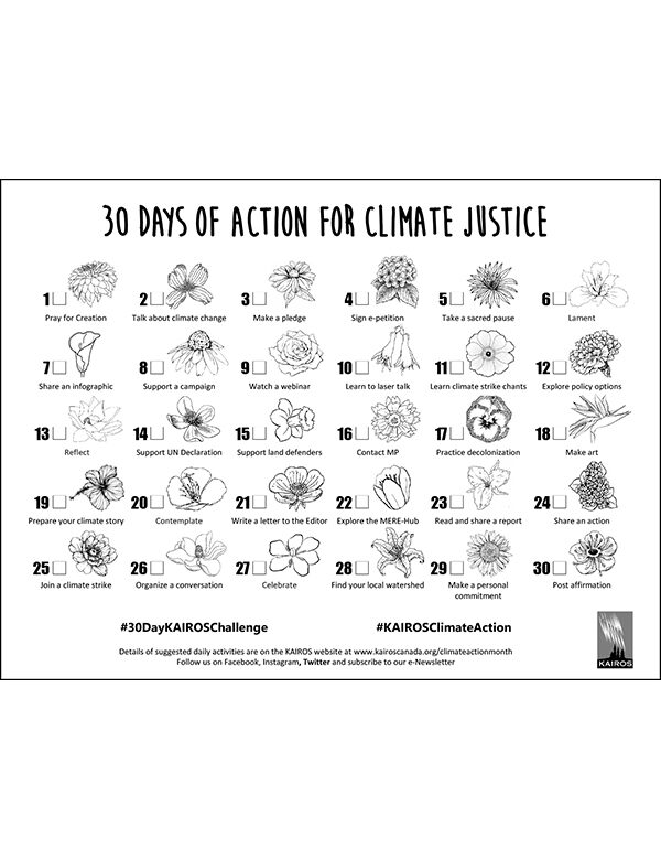 Climate Action Month - 30 Day Challenge Card
