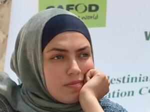 A woman from West Bank attends a Wi'am event.