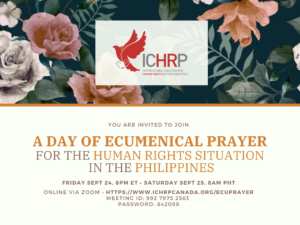 A Day of Ecumenical Prayer for Human Rights in the Philippines