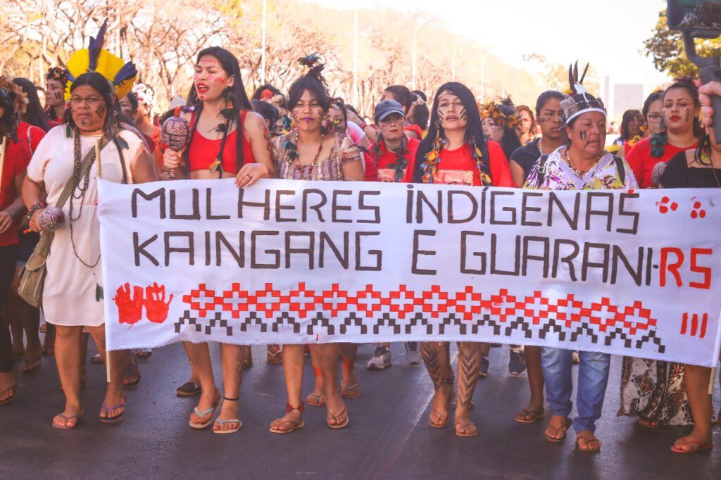 Indigenous Women’s March in defense of land and natural resources in Brazil, 2021.