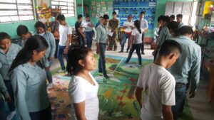 People participating in the KAIROS Blanket Exercise in Guatemala.