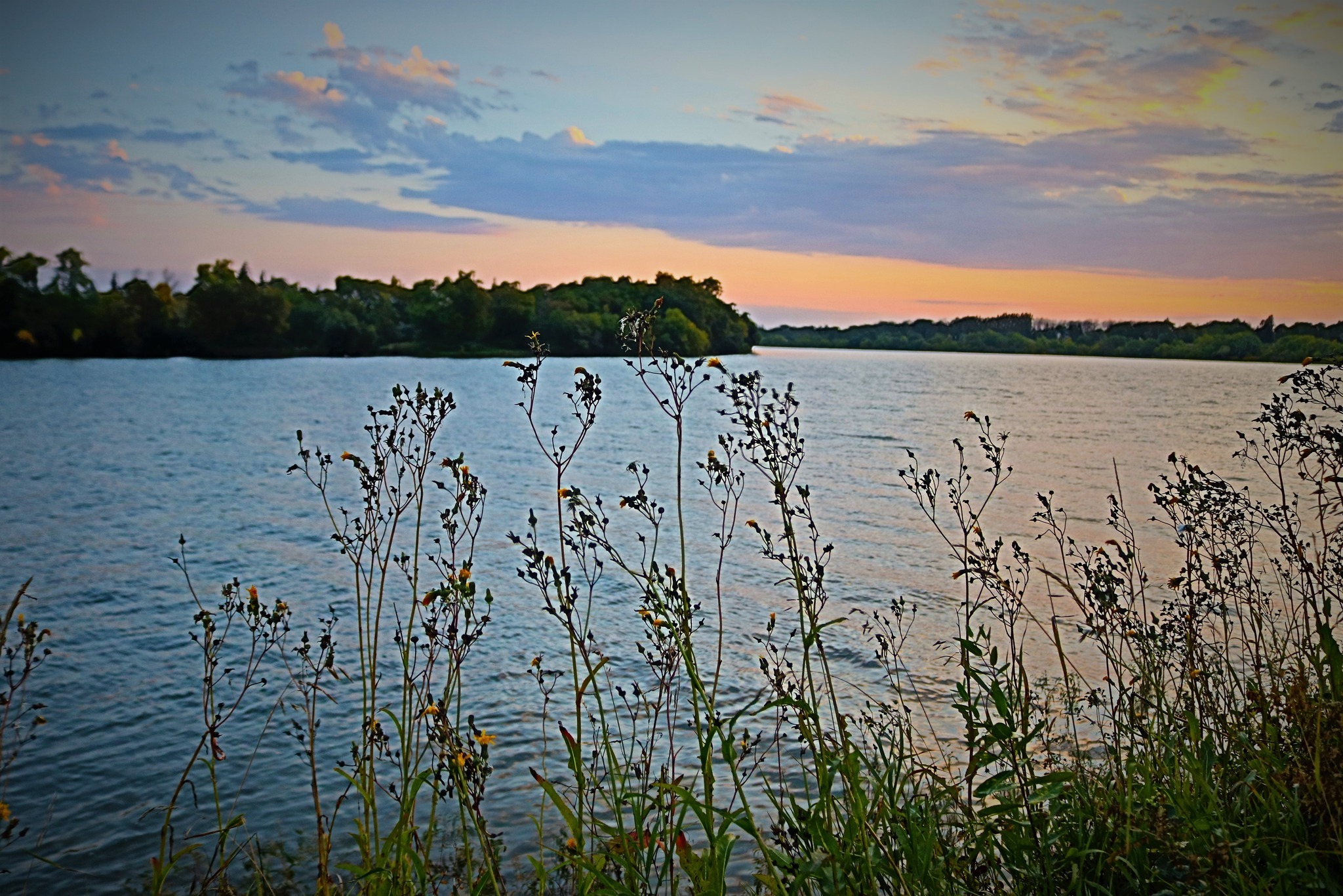 sunset over a lake