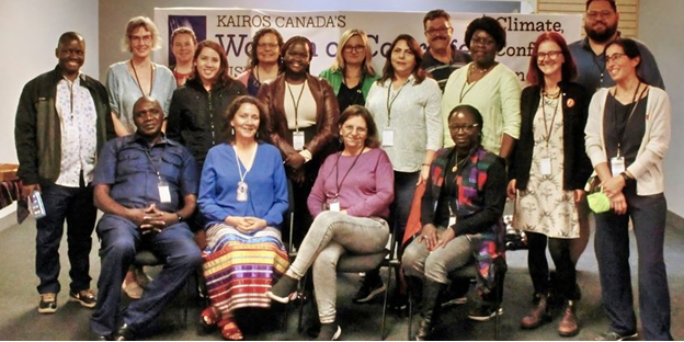 May be an image of 11 people and text that says 'Climate, Conflict, Gender KAIROS' Women of Courage visit 2023 KAIROS_CANADA Wo Climate, Conf GLOBAL SOLIDARITY WOMEN OF COURAGE'