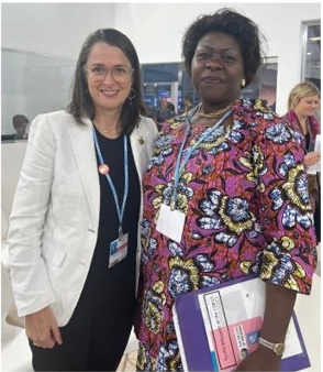 Chantal Bilulu and Canada's Climate Change Ambassador, after panel at the Canadian Pavilion. 