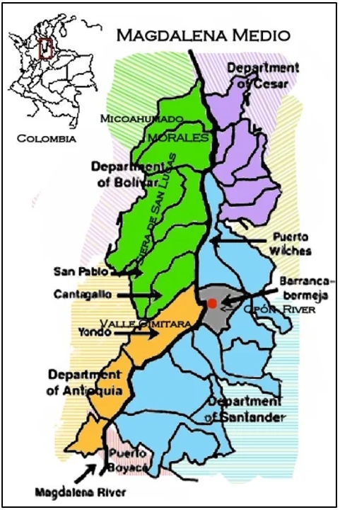 Map courtesy of ECAP Colombia, https://ecapcolombia.wordpress.com/ecap-colombia/